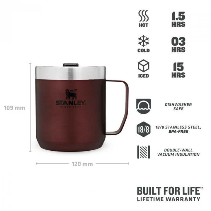 Termohrnek STANLEY Camp mug 350ml vínová