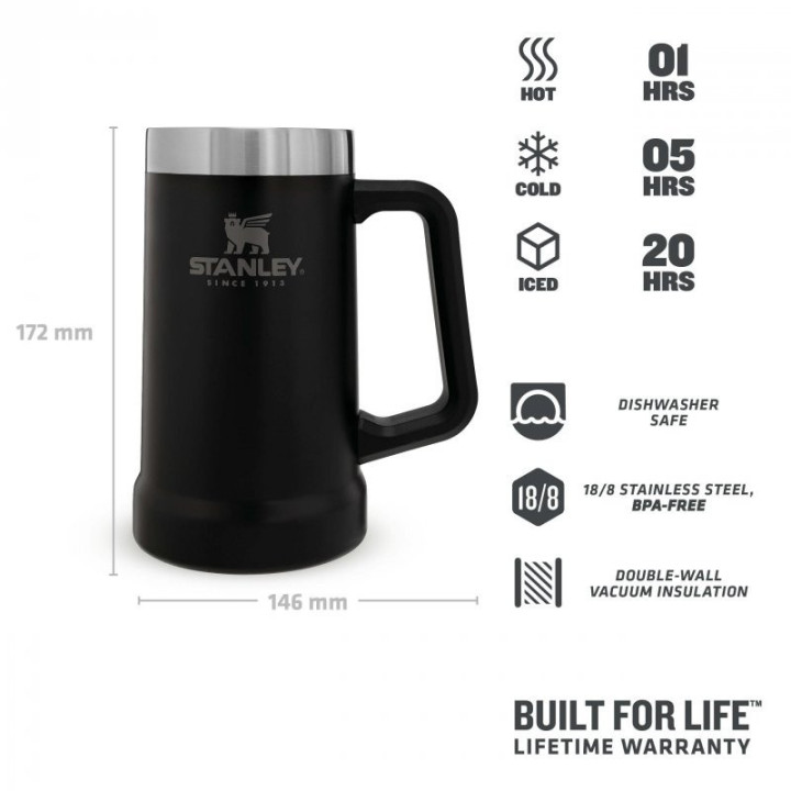 STANLEY Adventure series Korbel na pivo 700ml vakuový černý mat