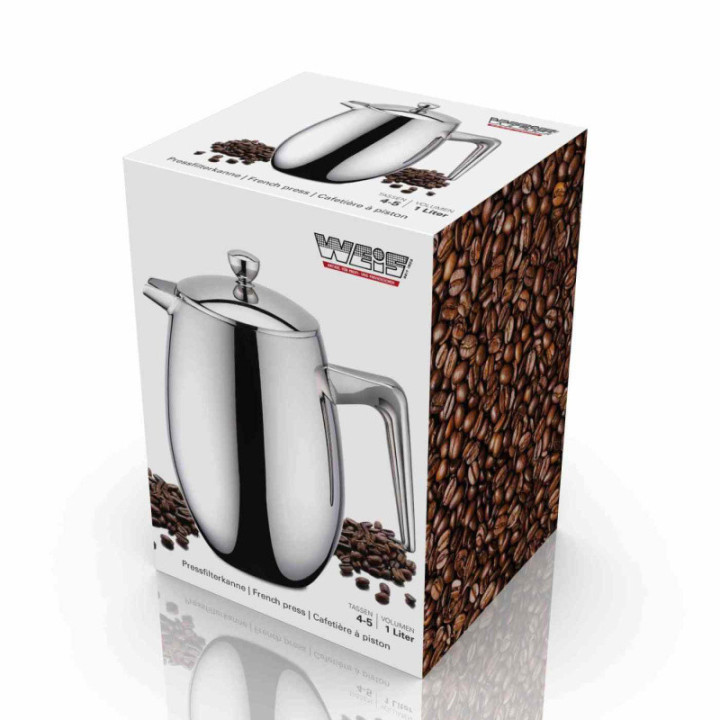 Kafetiéra french press termo 1,0L lesk nerez