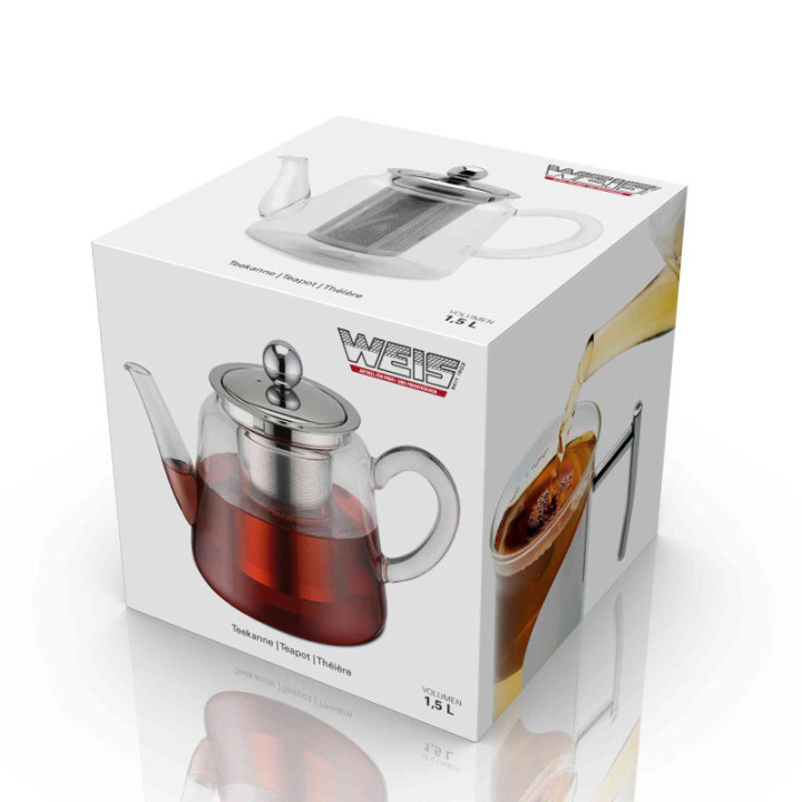 Skleněná konvička s čajovým filtrem 1500 ml