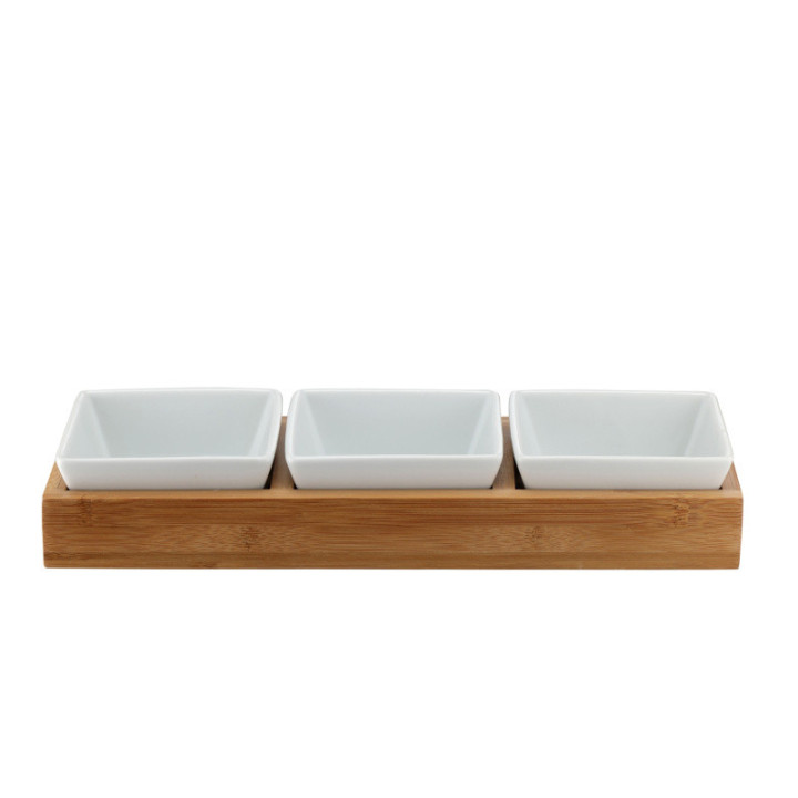 Servírovací sada se 3 zapuštěnými miskami