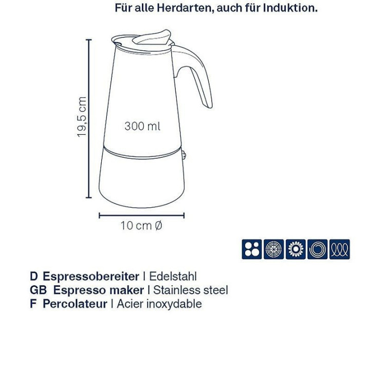 Konvice KELA na espresso Ferrara nerez černá, 300 ml