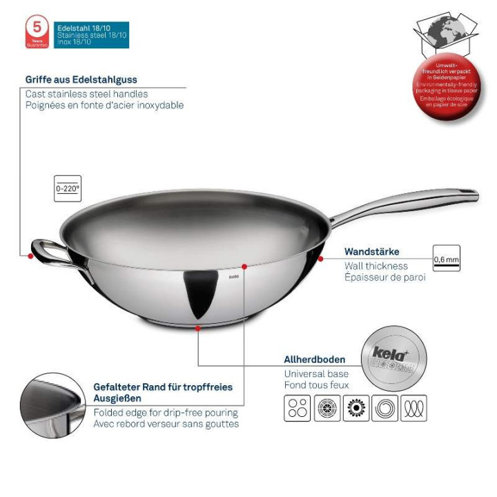 Wok nerez Flavoria 32 cm