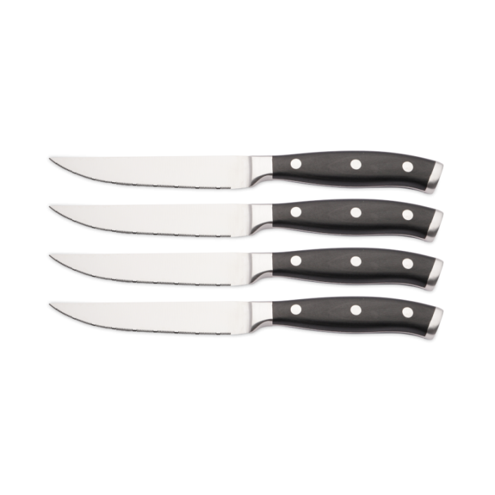 Steakové nože s dřevěnou rukojetí - sada 4 kusů v dřevěné krabičce