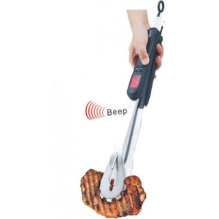 Grilovací kleště s integrovaným teploměrem - černé