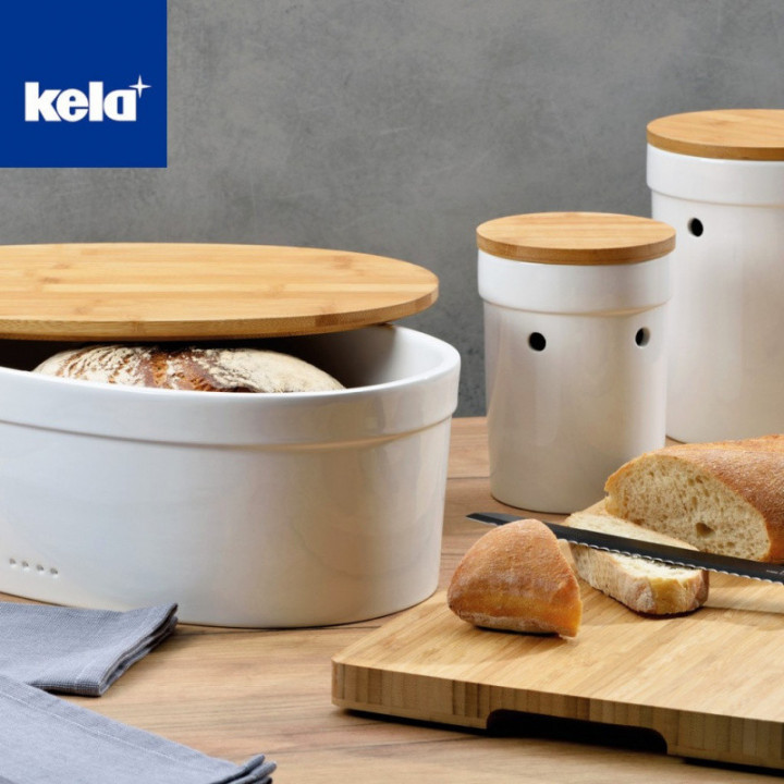 Chlebník SALENA keramika/bambus